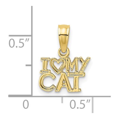 10K Yellow Gold I Heart My Cat Pendant – view 4
