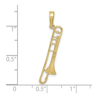 10K Yellow Gold Trombone Pendant – view 4