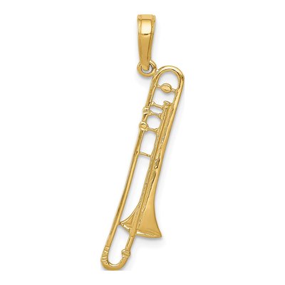 10K Yellow Gold Trombone Pendant
