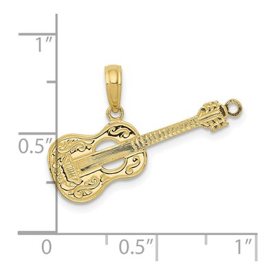 10K Yellow Gold Guitar Pendant – view 4