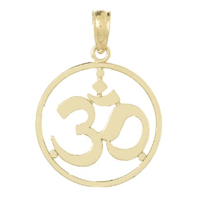 10K Yellow Gold Cut-Out Om Symbol Pendant – view 4