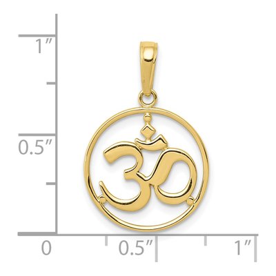 10K Yellow Gold Cut-Out Om Symbol Pendant – view 5