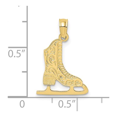 10K Yellow Gold Ice Skate Pendant – view 4