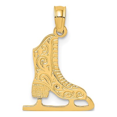 10K Yellow Gold Ice Skate Pendant