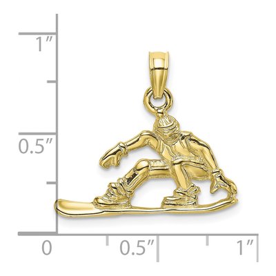 10K Yellow Gold Snowboarder Pendant – view 4
