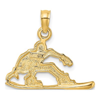 10K Yellow Gold Snowboarder Pendant – view 5