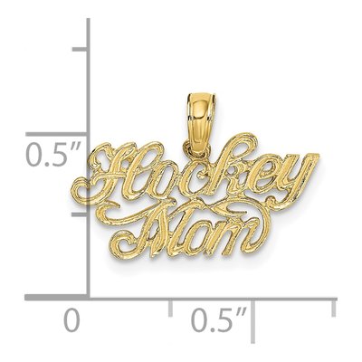 10K Yellow Gold Hockey Mom Pendant – view 5