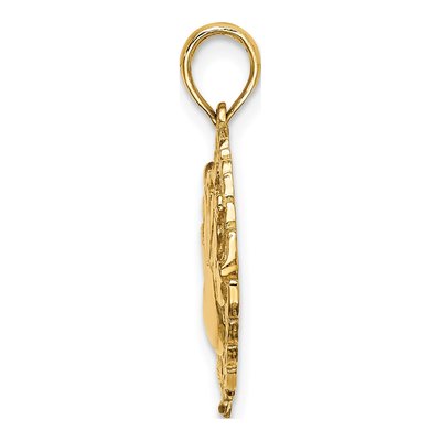 10K Yellow Gold Bowling Wreath Pendant – view 3