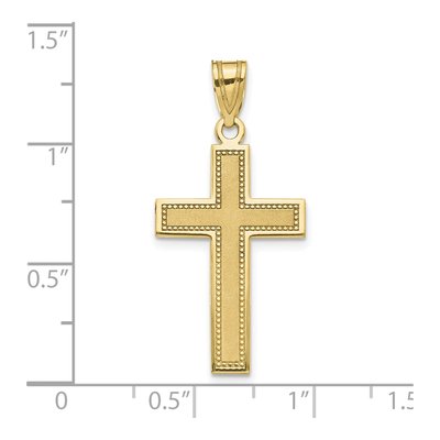 10K Yellow Gold Large Cross Pendant – view 4