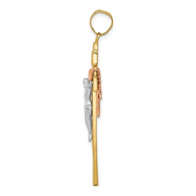 10K Tri-Color Gold Large INRI Crucifix Pendant – view 3
