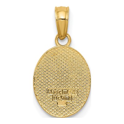 10K Yellow Gold Fleur de Lis Oval Pendant – view 4