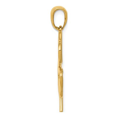10K Yellow Gold Cut-Out Four-Leaf Clover Pendant – view 3
