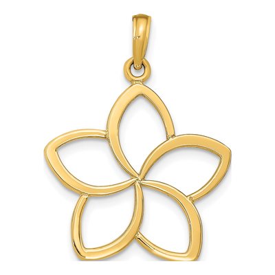 10K Yellow Gold Cut-Out Flower Pendant