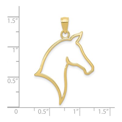 10K Yellow Gold Cut-Out Horse Head Pendant – view 5