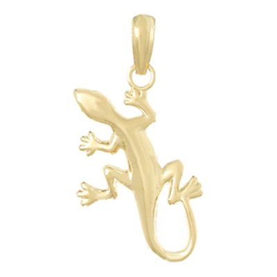 10K Yellow Gold Gecko Pendant – view 4