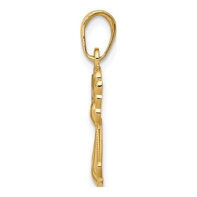 10K Yellow Gold Guardian Angel Heart Pendant – view 3