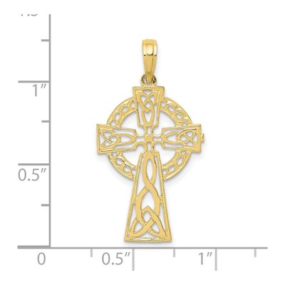 10K Yellow Gold Celtic Cross Pendant – view 4