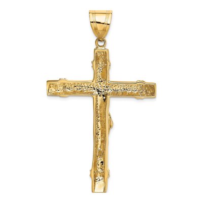 10K Two-Tone Gold CZ Large Crucifix Pendant – view 5