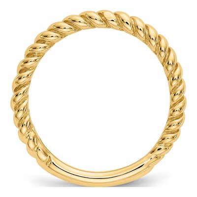 10K Yellow Gold 2.41mm Twisted Wedding Band – view 2