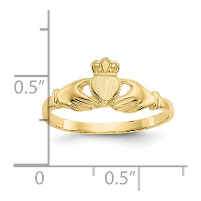 10K Yellow Gold Claddagh Ring – view 4