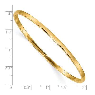 10K Yellow Gold Slip-On Square Tube Bangle Bracelet – view 3