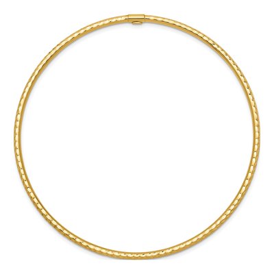 10K Yellow Gold Diamond-Cut Slip-On Tube Bangle Bracelet – view 2
