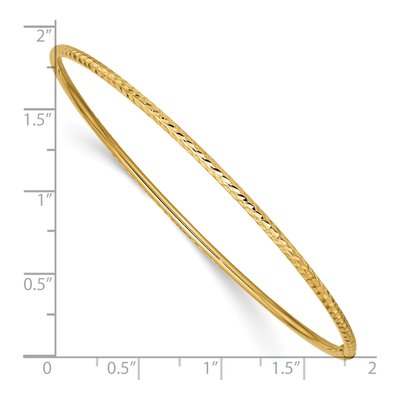10K Yellow Gold Diamond-Cut Slip-On Tube Bangle Bracelet – view 3