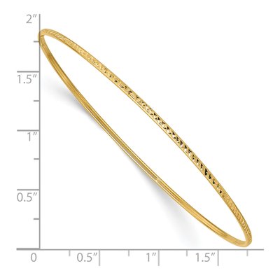 10K Yellow Gold Diamond-Cut Slip-On Bangle Bracelet – view 3