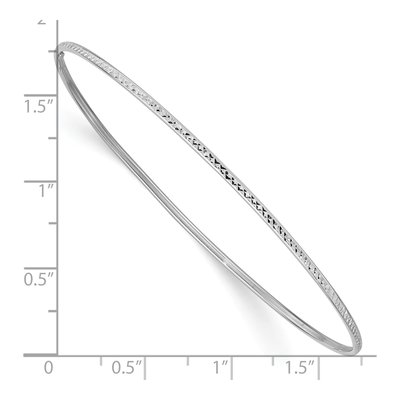 10K White Gold Diamond-Cut Slip-On Bangle Bracelet – view 3