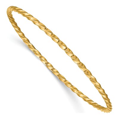 10K Yellow Gold Twisted Slip-On Bangle Bracelet