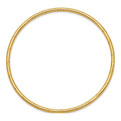 10K Yellow Gold Grooved Slip-On Bangle Bracelet – view 2
