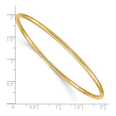 10K Yellow Gold Grooved Slip-On Bangle Bracelet – view 3