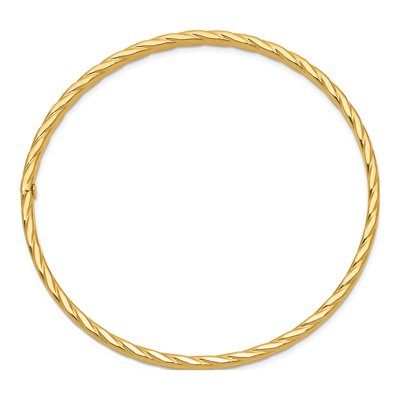 10K Yellow Gold Twist Bangle Bracelet – view 2