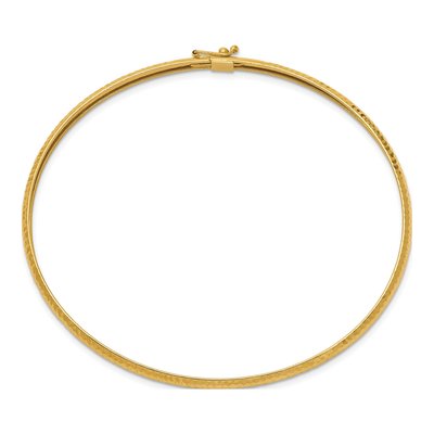 10K Yellow Gold Textured Flexible Bangle Bracelet – view 2