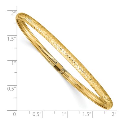 10K Yellow Gold Textured Flexible Bangle Bracelet – view 3