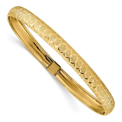 10K Yellow Gold Diamond-Cut Bangle Bracelet