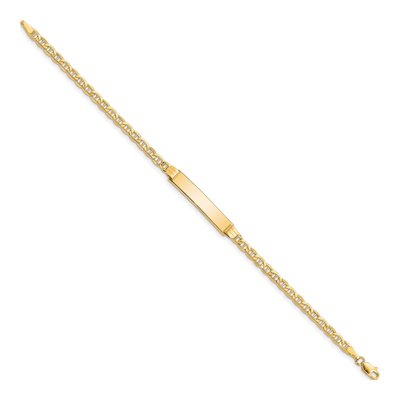 10K Yellow Gold 3.08mm Semi-Solid Anchor ID Bracelet – view 2
