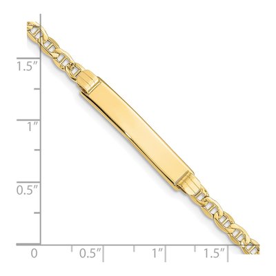10K Yellow Gold 3.08mm Semi-Solid Anchor ID Bracelet – view 3