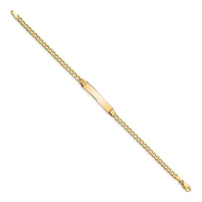 10K Yellow Gold 3.15mm Semi-Solid Curb ID Bracelet – view 2