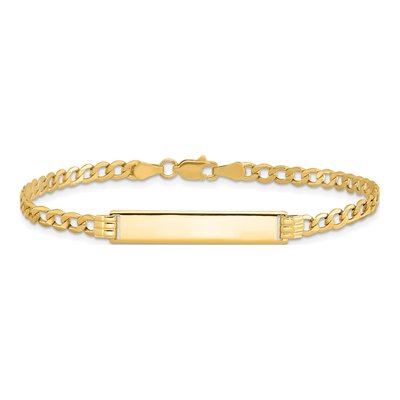 10K Yellow Gold 3.15mm Semi-Solid Curb ID Bracelet – view 3
