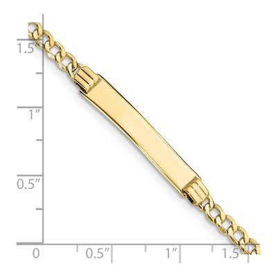 10K Yellow Gold 3.15mm Semi-Solid Curb ID Bracelet – view 4