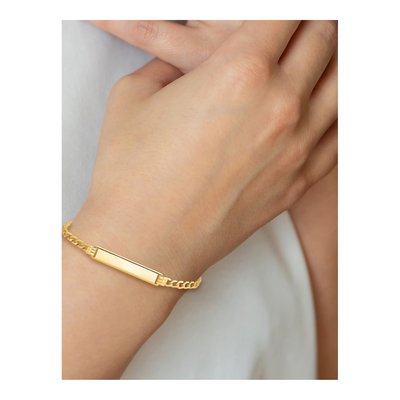 10K Yellow Gold 3.15mm Semi-Solid Curb ID Bracelet – view 5