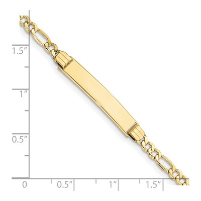 10K Yellow Gold 3.2mm Semi-Solid Figaro ID Bracelet – view 3