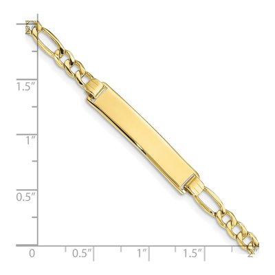 10K Yellow Gold 4.5mm Semi-Solid Figaro ID Bracelet – view 3