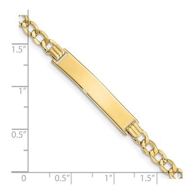 10K Yellow Gold 4.7mm Semi-Solid Curb ID Bracelet – view 3