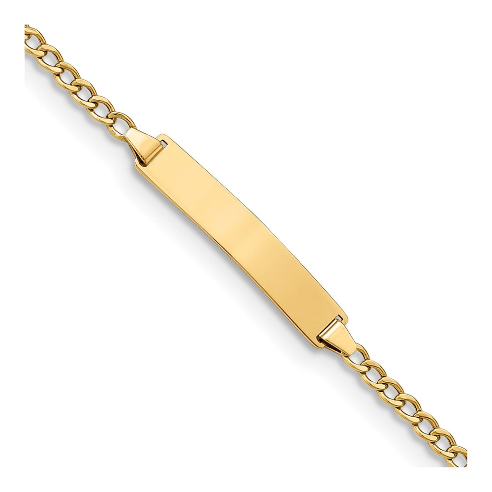 10K Yellow Gold 2.87mm Semi-Solid Curb ID Bracelet