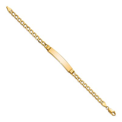 10K Yellow Gold 5.27mm Semi-Solid Curb ID Bracelet – view 2