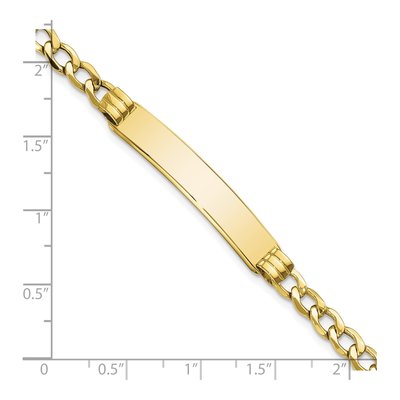 10K Yellow Gold 5.27mm Semi-Solid Curb ID Bracelet – view 3