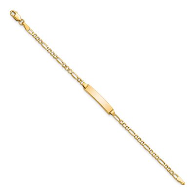 10K Yellow Gold Kids' Figaro ID Bracelet – view 2