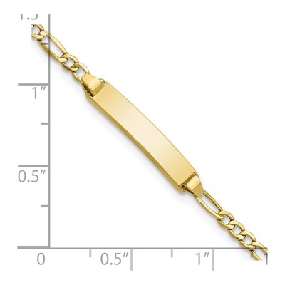 10K Yellow Gold Kids' Figaro ID Bracelet – view 3